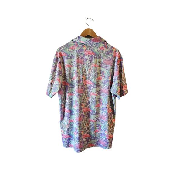 Bad Birdie Performance Mingos Polo Shirt Men's XL Flamingo Floral Golf MT7 - Picture 5 of 9